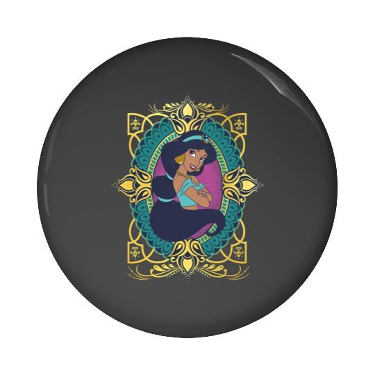 Vintage Princess Jasmine Pin Buttons, Retro Disney Princess Pin Buttons