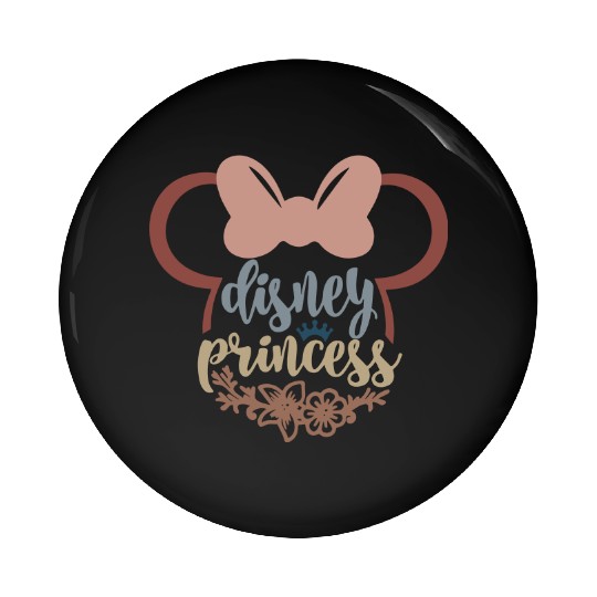 Princess Disney Floral Pin Buttons, Disney Princess