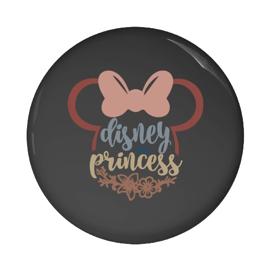 Princess Disney Floral Pin Buttons, Disney Princess