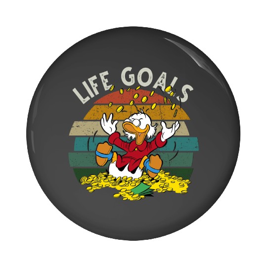Retro Disney Ducktales Scrooge Goals McDuck Duck Tales Portrait  Vintage Style  Family Matching Pin Buttons Cool Gift Ideas Men Women Pin Buttons