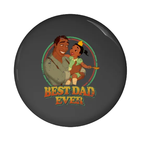 Retro James And Tiana Best Dad Ever Disney Pin Buttons
