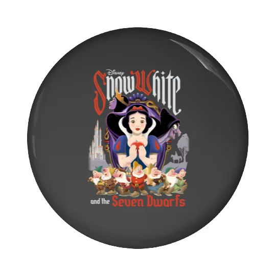 Retro Disney Snow White And The Seven Dwarfs Pin Buttons, Disney Snow White Pin Buttons