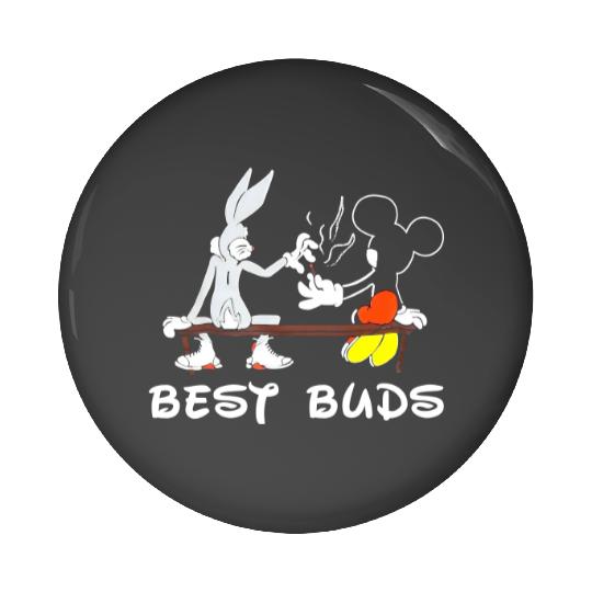 Best Buds Disney Pin Buttons - Bugs Bunny & Mickey Mouse cotton Pin Buttons, Graphic Pin Buttons for men, women, Unisex,  Gifts