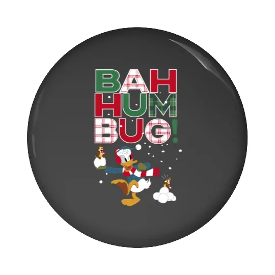 Donald Duck Chip N Dale Bah Humbug Pin Buttons, Funny Disney Christmas Pin Buttons