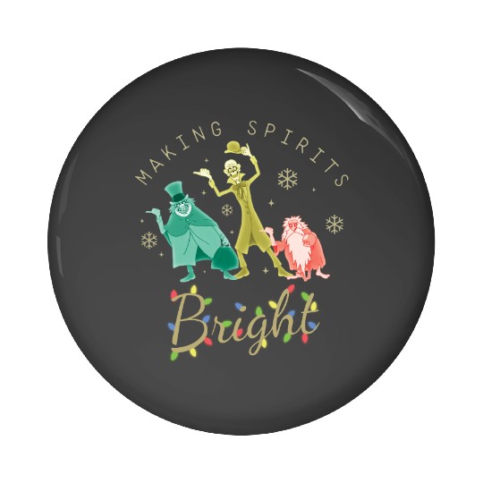 Vintage The Haunted Mansion Pin Buttons, Making Spirits Bright Disney Christmas Pin Buttons
