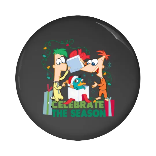 Disney Santa Phineas and Ferb Perry the Platypus Celebrate the Season Christmas Lights Pin Buttons