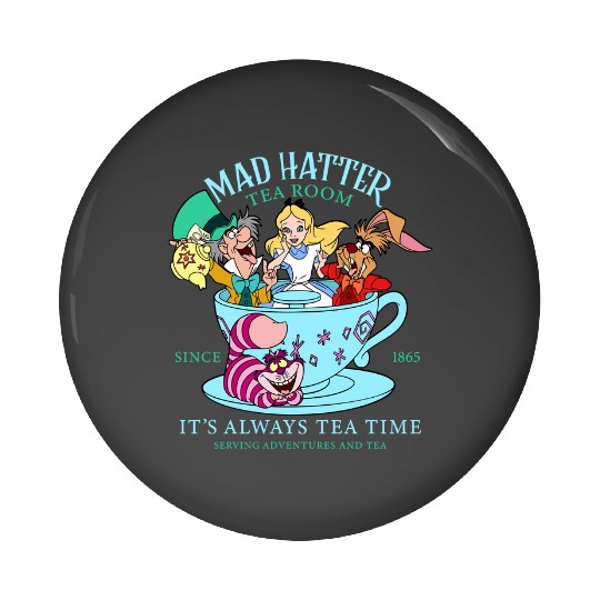 Vintage Alice in Wonderland Pin Buttons, Mad Hatter Pin Buttons, Tea Party Pin Buttons, Disney Family Vacation, Disneyland Trip