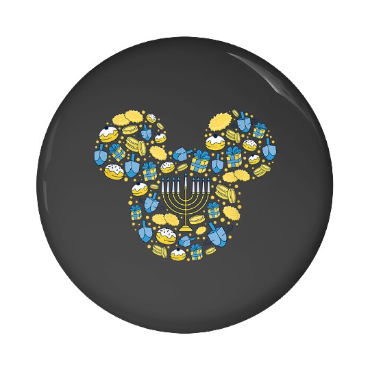 Disney Mickey Mouse Icon Hanukkah Chanukah Dreidel Menorah Pin Buttons