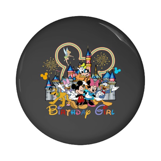 Disney Birthday Girl Pin Buttons, Disney Birthday Pin Buttons, Birthday Girl Pin Buttons, Disney Castle Pin Buttons