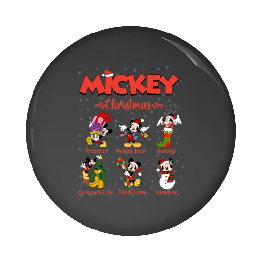 Mickey Christmas Pin Buttons, Christmas Pin Buttons, Raglan Pin Buttons, Disney Christmas Pin Buttons