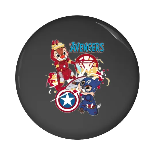 Disney Chip And Dale Avengers Pin Buttons, Chip And Dale Pin Buttons