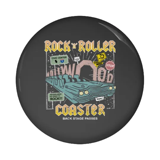 Disney Rock N Roller Coaster  Pin Buttons, Vintage Disney Hollywood Studios Pin Buttons, Disney World Pin Buttons