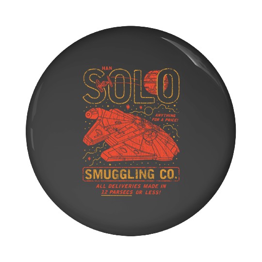 Vintage Disney Star Wars  Pin Buttons, Millenium Falcon, Star Wars Han Solo Smuggling Co Pin Buttons