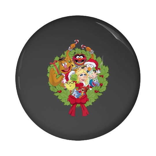 Disney The Muppets Christmas Muppet Group Wreath Xmas Pin Buttons