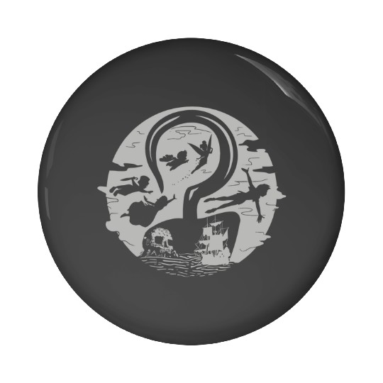 Disney Peter Pan Tink Wendy Kids Flying Silhouettes Pin Buttons, Peter Pan Pin Buttons