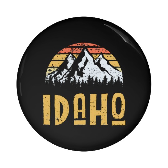 Vintage Retro Id Idaho Us Mountain State Pin Buttons