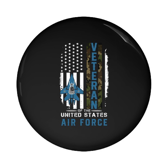 Us Air Force Veteran Camo Pin Buttons