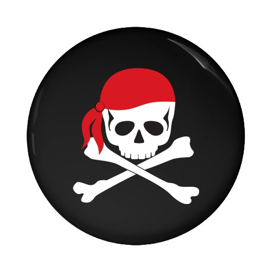 White Skull & Crossbones Pin Buttons