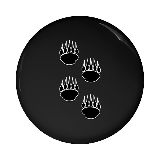 Black Bear Paw Prints Pin Buttons