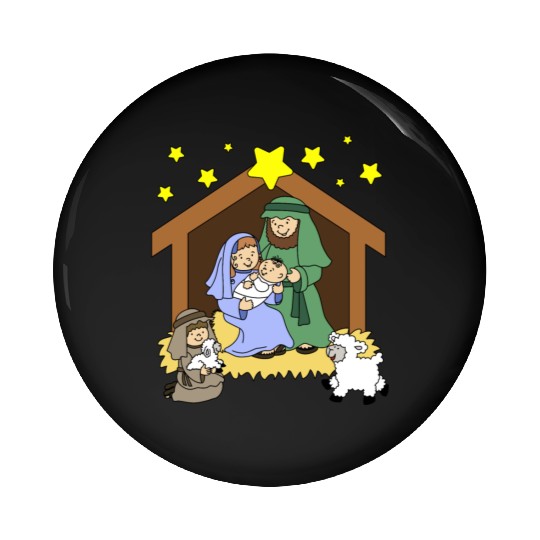Nativity Scene Pin Buttons