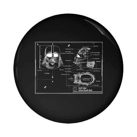 darth vader star wars blueprint Pin Buttons