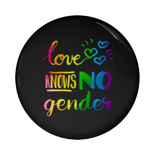 Love Knows No Gender LGBT Pride Rainbow Pin Buttons