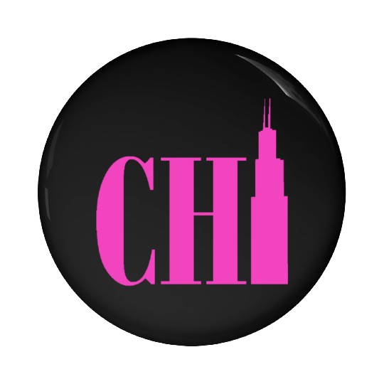 Chicago - Neon Pink Pin Buttons