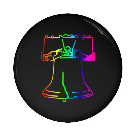 Rainbow Liberty Bell Pin Buttons