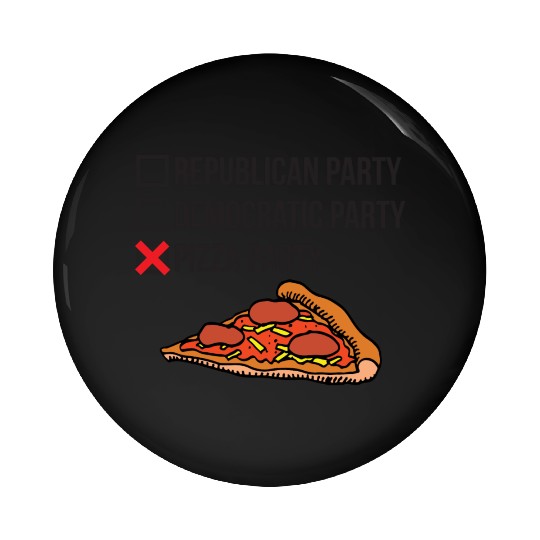 Republican Party vs Democratic Party vs Pizza Part Pin Buttons