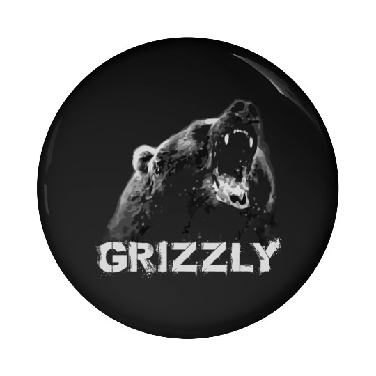 Grizzly Bear Pin Buttons