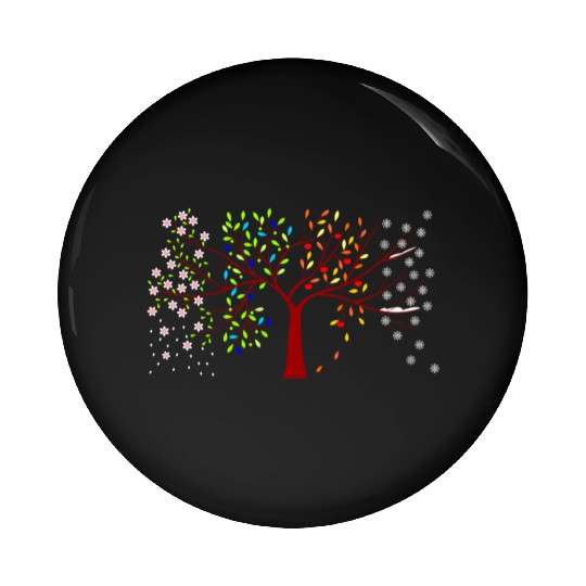 four seasons tree Pin Buttons