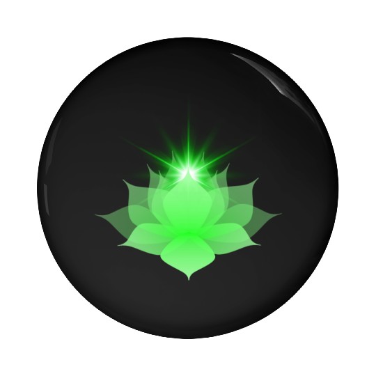Green Chakra Lotus Pin Buttons