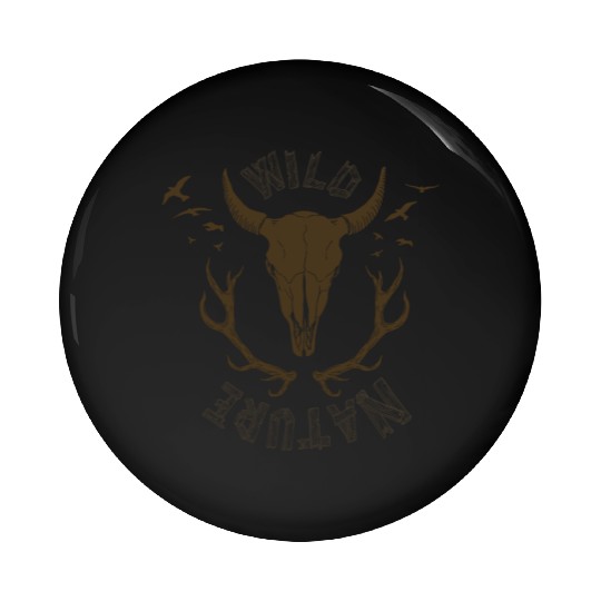 buffalo skull Pin Buttons