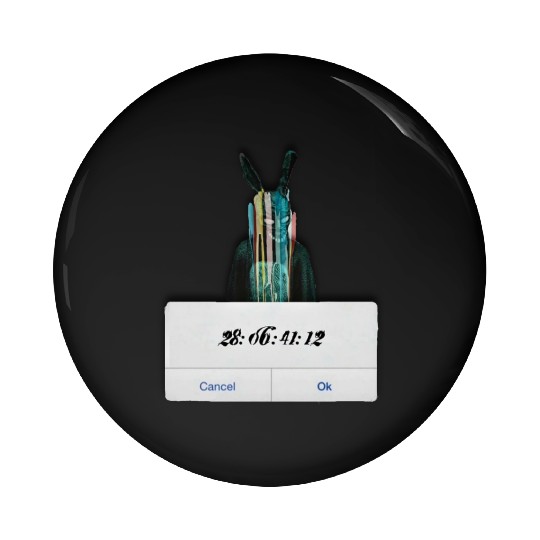 DONNIE DARKO COUNT DOWN TIME ALERT WITH BUNNY MAN Pin Buttons