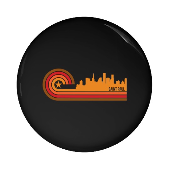 Retro Style Saint Paul Minnesota Skyline Pin Buttons
