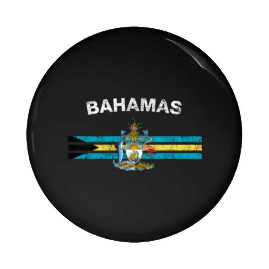 Bahamas Flag Pin Buttons - Bahamas Emblem & Bahamas Flag