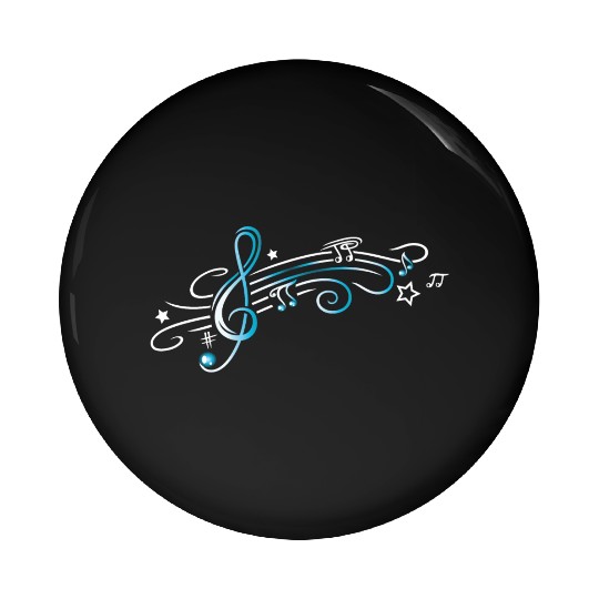 Treble Clef with Stars and Notes Pin Buttons