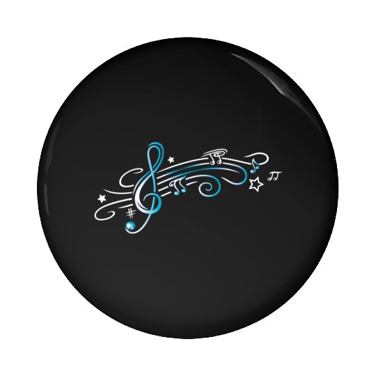 Treble Clef with Stars and Notes Pin Buttons
