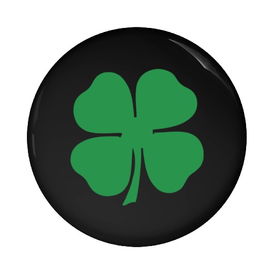 Green 4 Leaf Clover Solid Pin Buttons