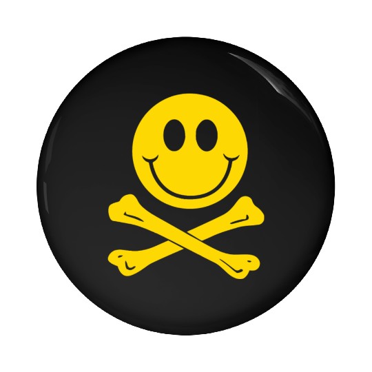 Smiley Pirate Skull and Crossbones Pin Buttons