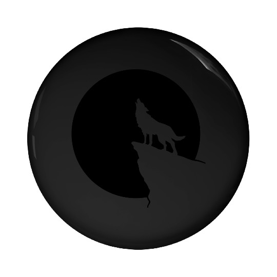 Howling wolf full moon space galaxy gift dog trend Pin Buttons