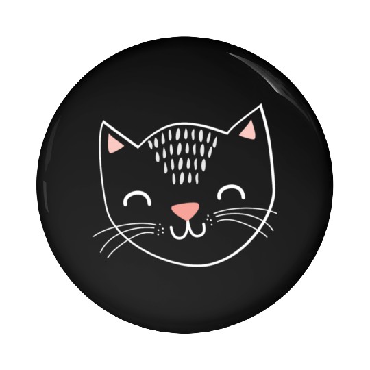 cat face cute gift love cuddle pet relax animal Pin Buttons