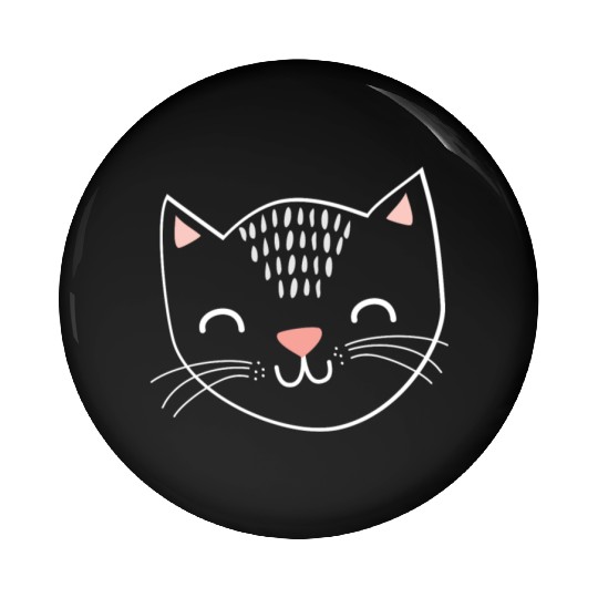 cat face cute gift love cuddle pet relax animal Pin Buttons