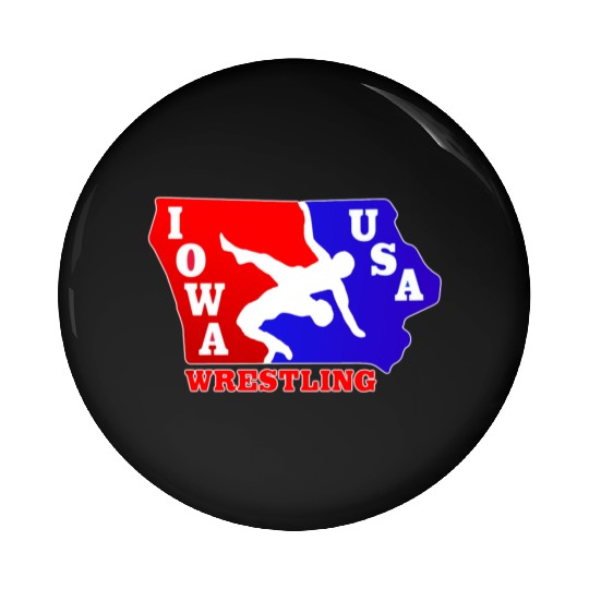 Iowa Team USA Wrestling Pin Buttons