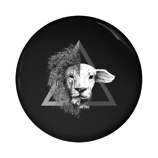 Christian,Bible Quote,Lion and Lamb Pin Buttons