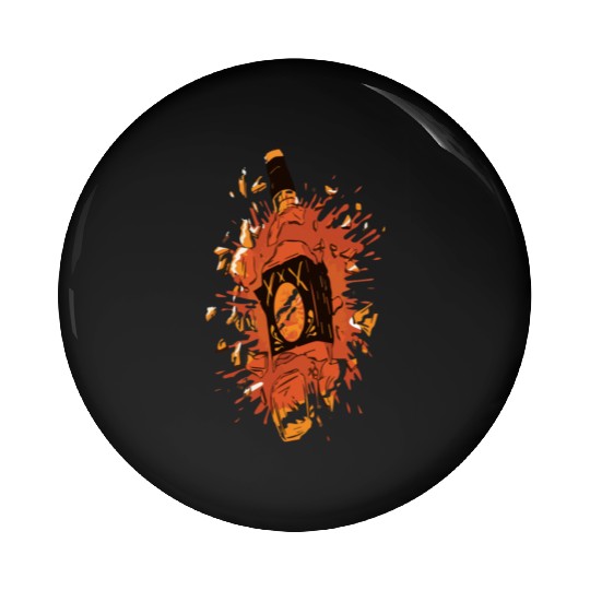 Broken Liquor Bottle Pin Buttons
