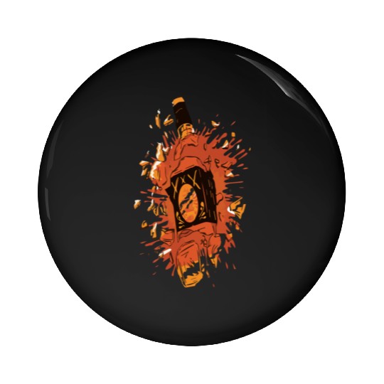 Broken Liquor Bottle Pin Buttons