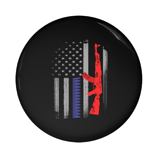 American Gun Lover Flag Pin Buttons