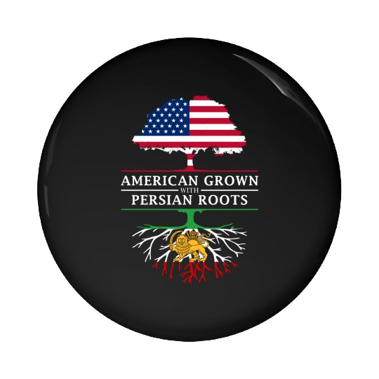 American Grown with Persian Roots Persia Design Pin Buttons