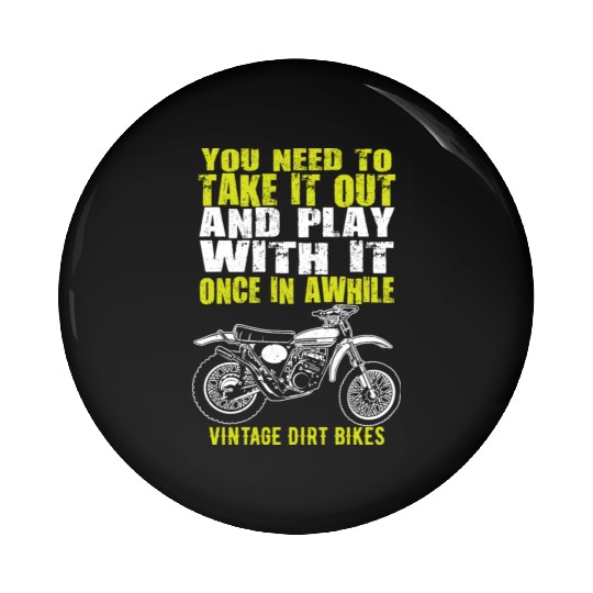 Dirt Bike Play Vintage Pin Buttons